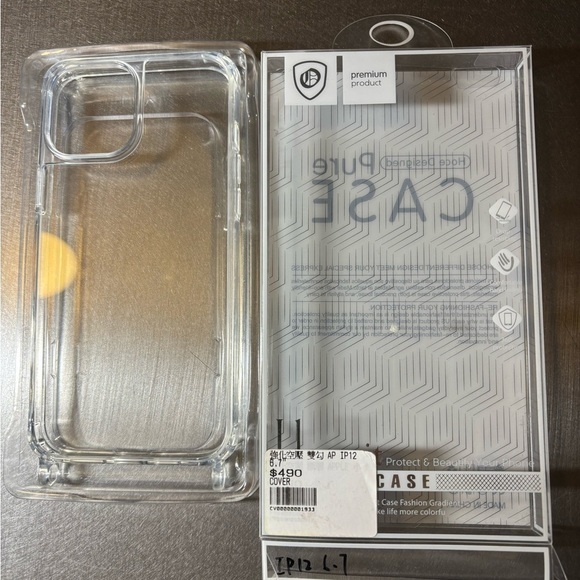 Other - BNIB IPHONE 12 pro max clear case with tabs.